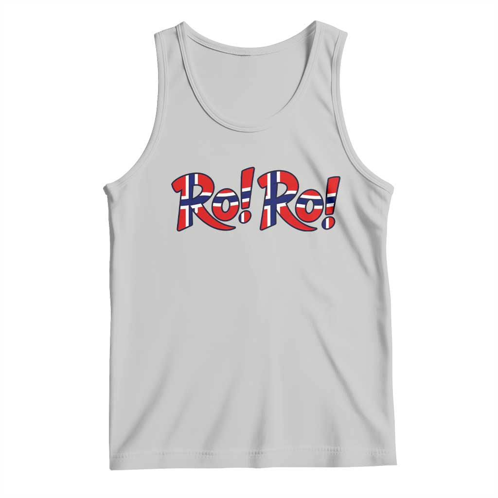Funny Norway Flag Ro Ro Typography Graphic Tank Top Norge Norwegian Flag Football Fans TS02 Ash Print Your Wear