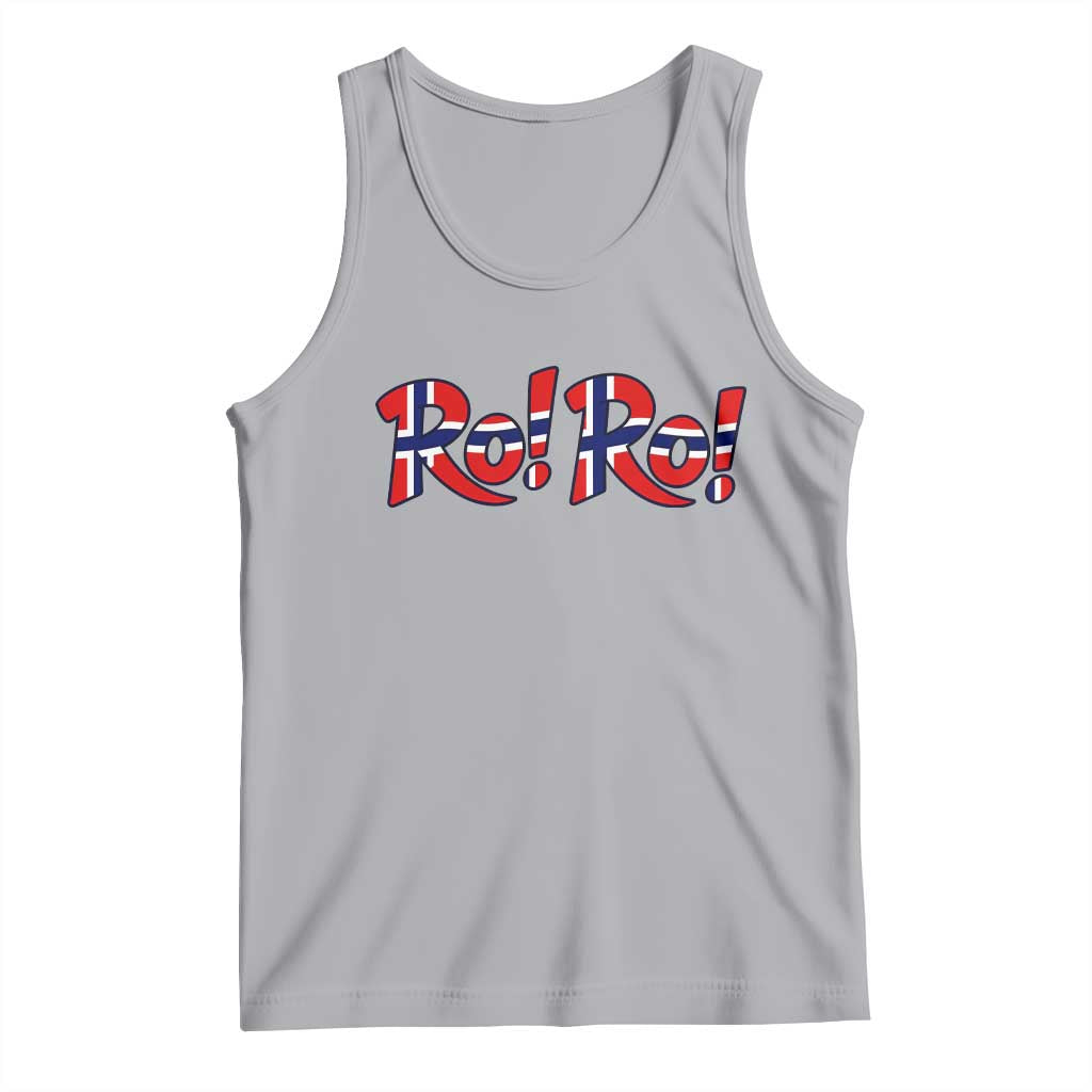 Funny Norway Flag Ro Ro Typography Graphic Tank Top Norge Norwegian Flag Football Fans TS02 Athletic Heather Print Your Wear