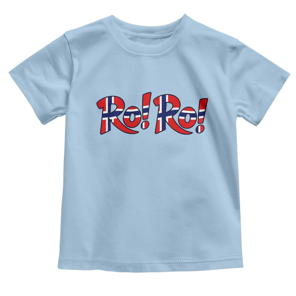 Funny Norway Flag Ro Ro Typography Graphic Toddler T Shirt Norge Norwegian Flag Football Fans TS02 Light Blue Print Your Wear