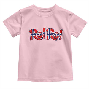 Funny Norway Flag Ro Ro Typography Graphic Toddler T Shirt Norge Norwegian Flag Football Fans TS02 Light Pink Print Your Wear