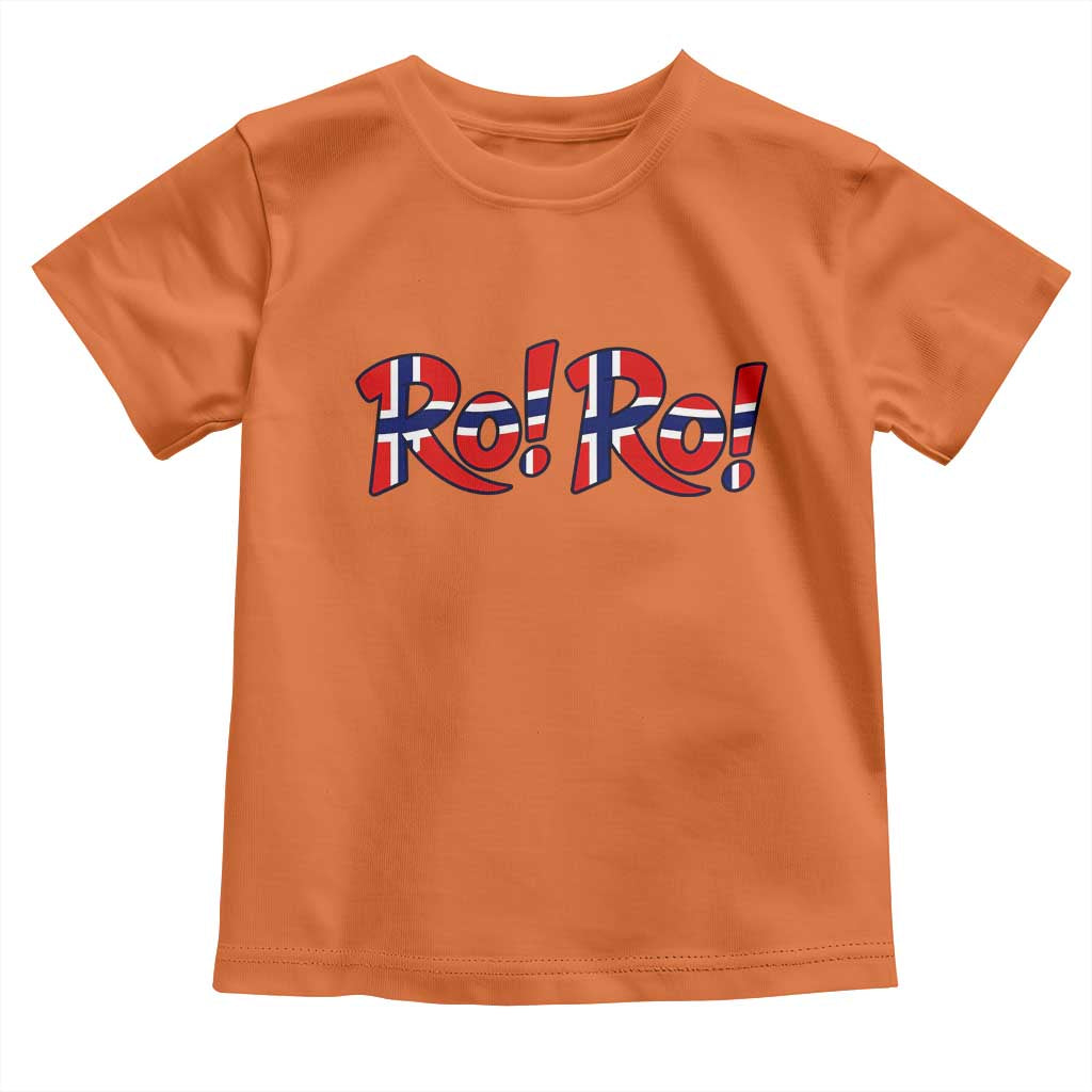 Funny Norway Flag Ro Ro Typography Graphic Toddler T Shirt Norge Norwegian Flag Football Fans TS02 Orange Print Your Wear