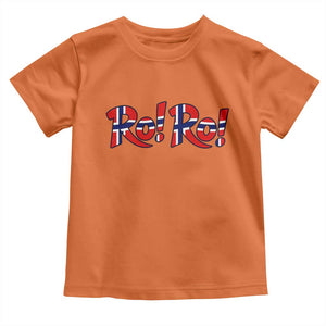 Funny Norway Flag Ro Ro Typography Graphic Toddler T Shirt Norge Norwegian Flag Football Fans TS02 Orange Print Your Wear