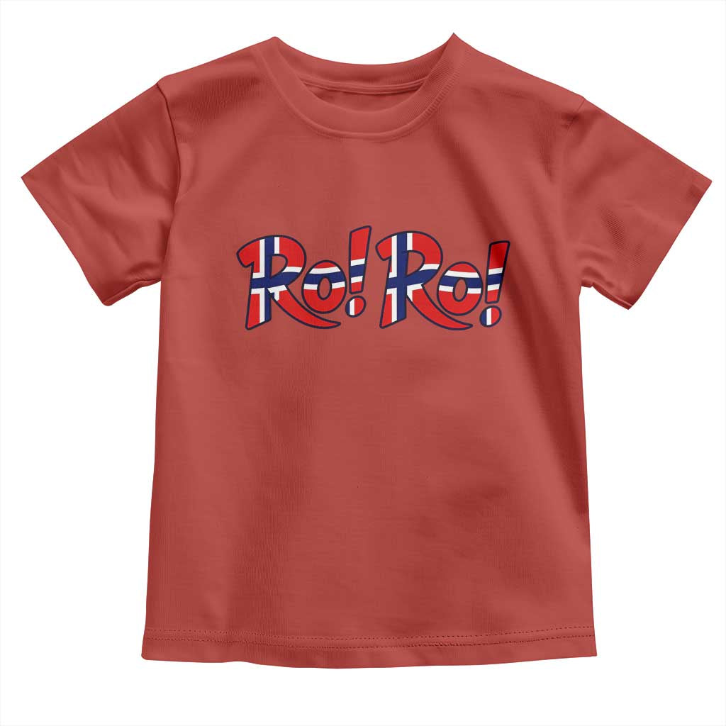 Funny Norway Flag Ro Ro Typography Graphic Toddler T Shirt Norge Norwegian Flag Football Fans TS02 Red Print Your Wear