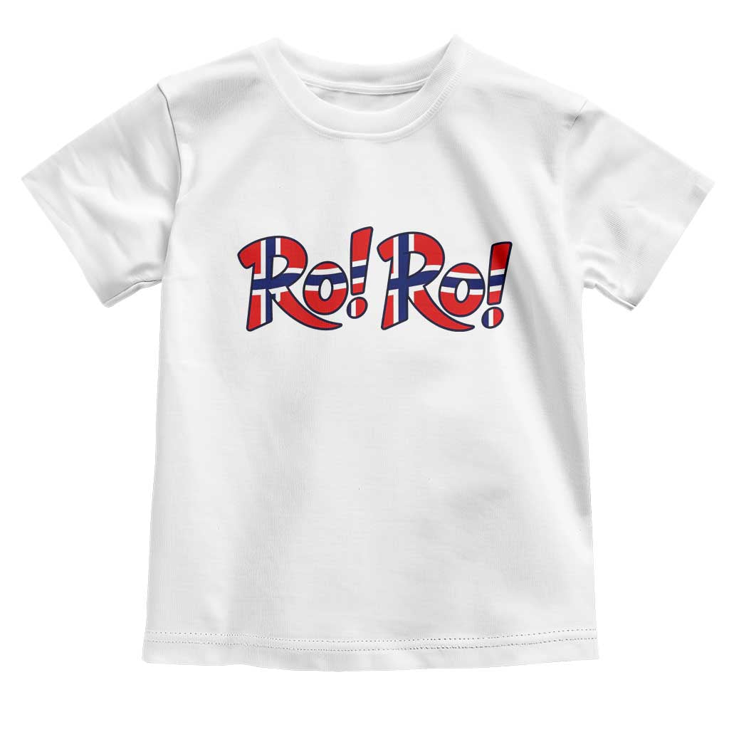 Funny Norway Flag Ro Ro Typography Graphic Toddler T Shirt Norge Norwegian Flag Football Fans TS02 White Print Your Wear