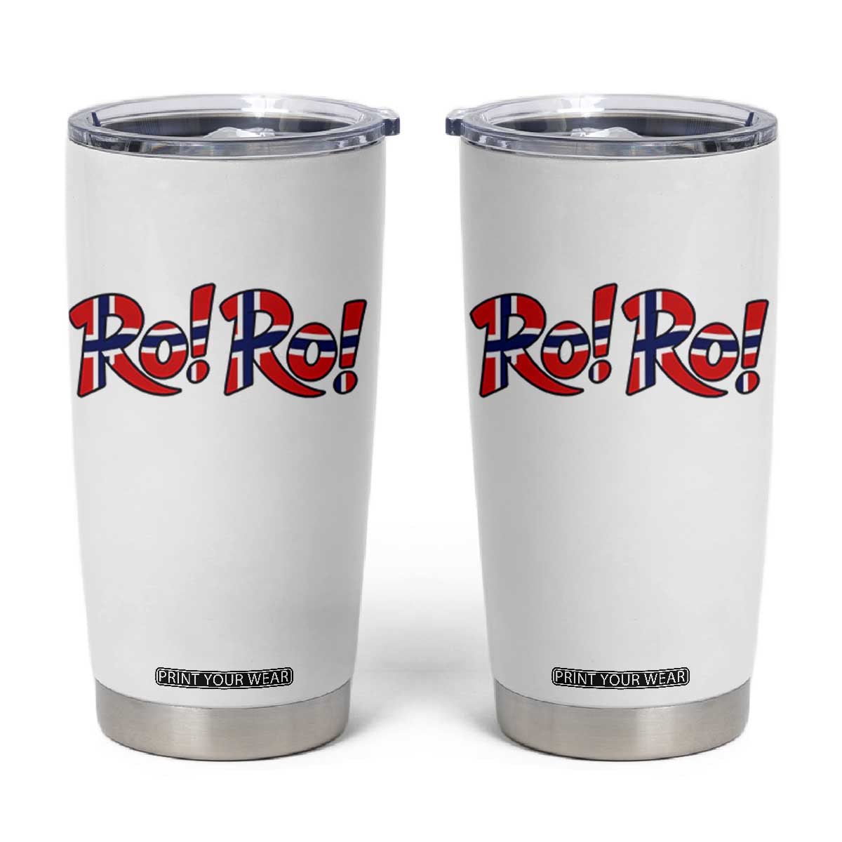 Funny Norway Flag Ro Ro Typography Graphic Tumbler Cup Norge Norwegian Flag Football Fans TS02 White Print Your Wear