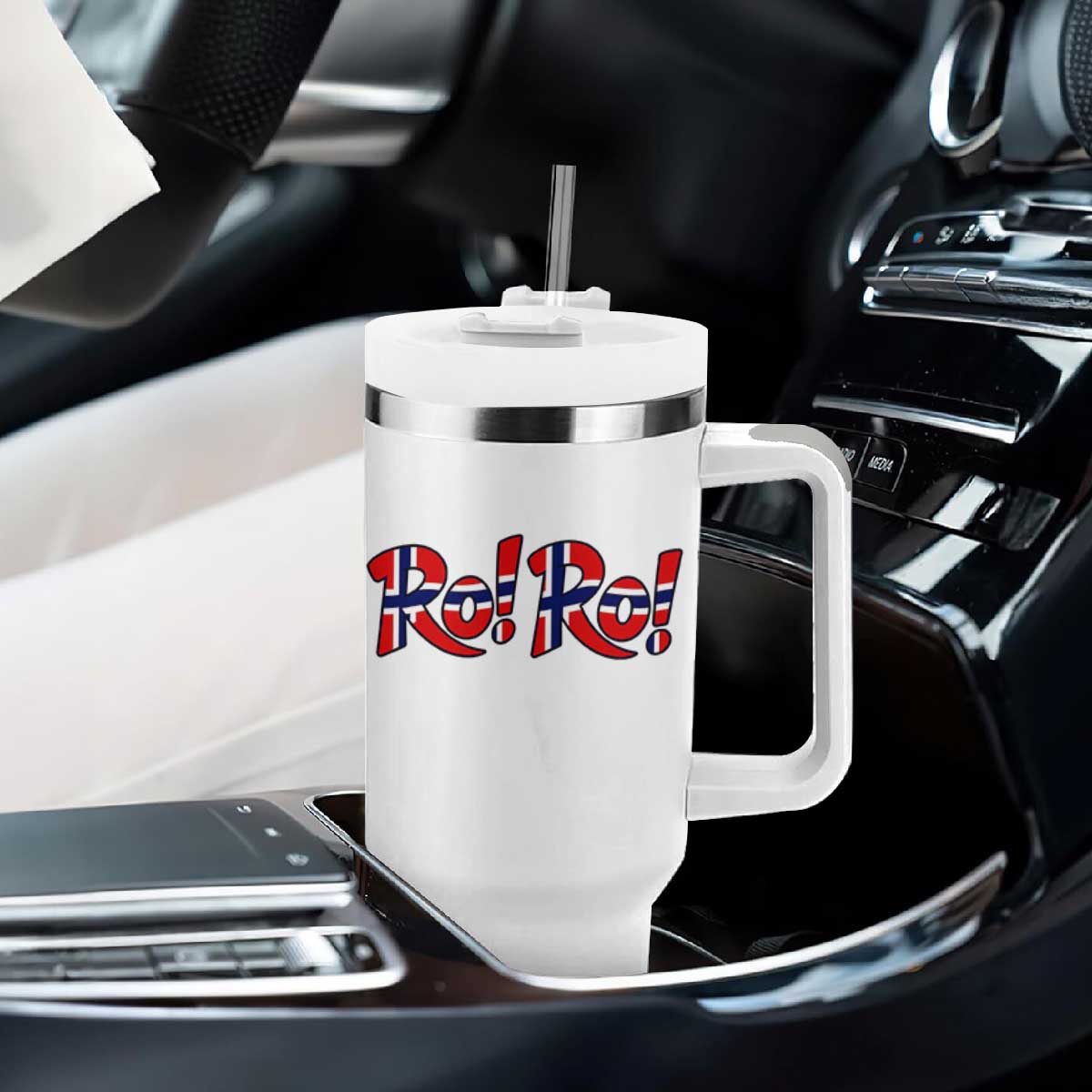 Funny Norway Flag Ro Ro Typography Graphic Tumbler With Handle Norge Norwegian Flag Football Fans TS02 Print Your Wear