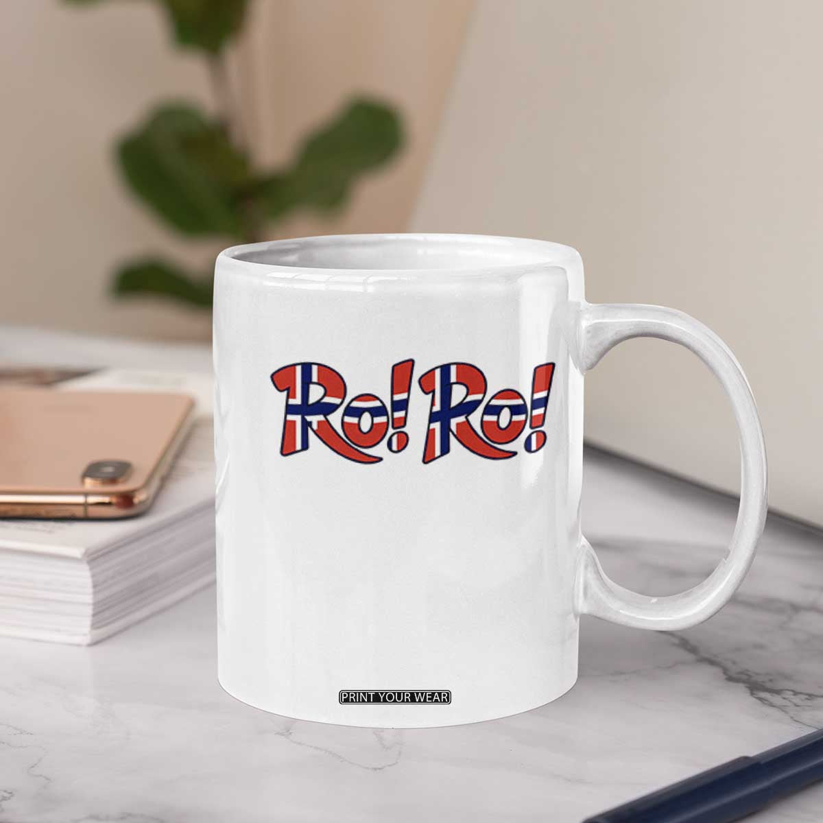 Funny Norway Flag Ro Ro Typography Graphic Coffee Mug Norge Norwegian Flag Football Fans TS02 Print Your Wear