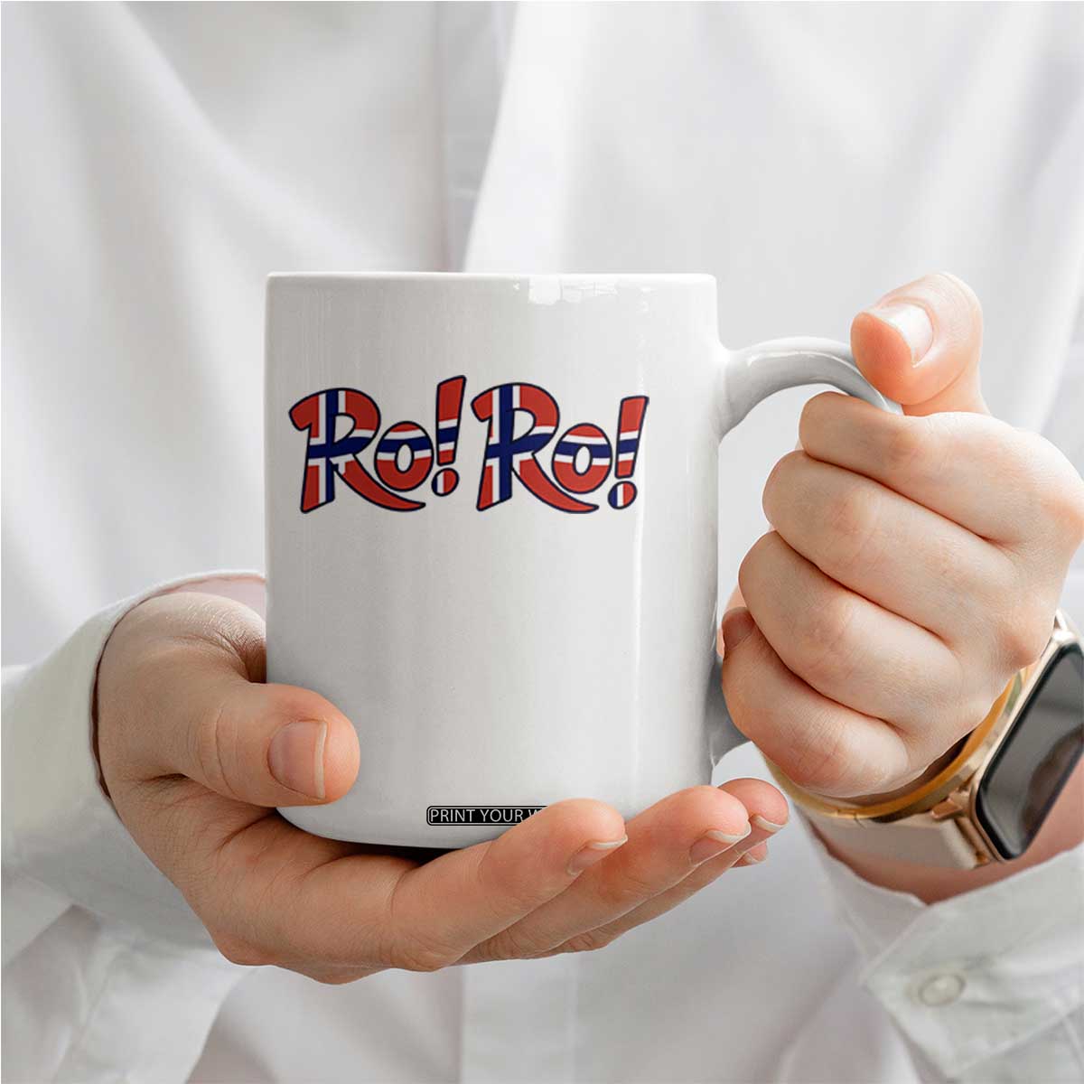 Funny Norway Flag Ro Ro Typography Graphic Coffee Mug Norge Norwegian Flag Football Fans TS02 Print Your Wear