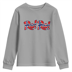 Funny Norway Flag Ro Ro Typography Graphic Youth Sweatshirt Norge Norwegian Flag Football Fans TS02 Sport Gray Print Your Wear