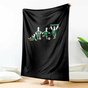 Funny Mexico Merlin the Duck Playing Soccer Graphic Throw Blanket Mexican Spirit Football Fans Cheer TS02 Print Your Wear