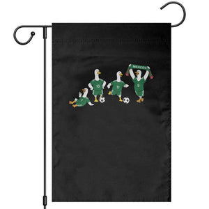 Funny Mexico Merlin the Duck Playing Soccer Graphic Garden Flag Mexican Spirit Football Fans Cheer TS02 Black Print Your Wear