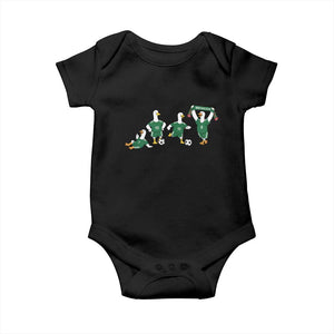 Funny Mexico Merlin the Duck Playing Soccer Graphic Baby Onesie Mexican Spirit Football Fans Cheer TS02 Black Print Your Wear