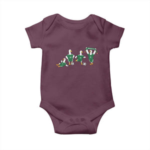 Funny Mexico Merlin the Duck Playing Soccer Graphic Baby Onesie Mexican Spirit Football Fans Cheer TS02 Maroon Print Your Wear