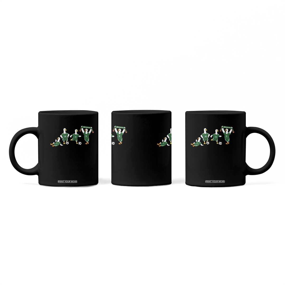 Funny Mexico Merlin the Duck Playing Soccer Graphic Coffee Mug Mexican Spirit Football Fans Cheer TS02 Print Your Wear