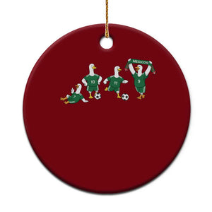 Funny Mexico Merlin the Duck Playing Soccer Graphic Ceramic Ornament Mexican Spirit Football Fans Cheer TS02 1pc Red Print Your Wear