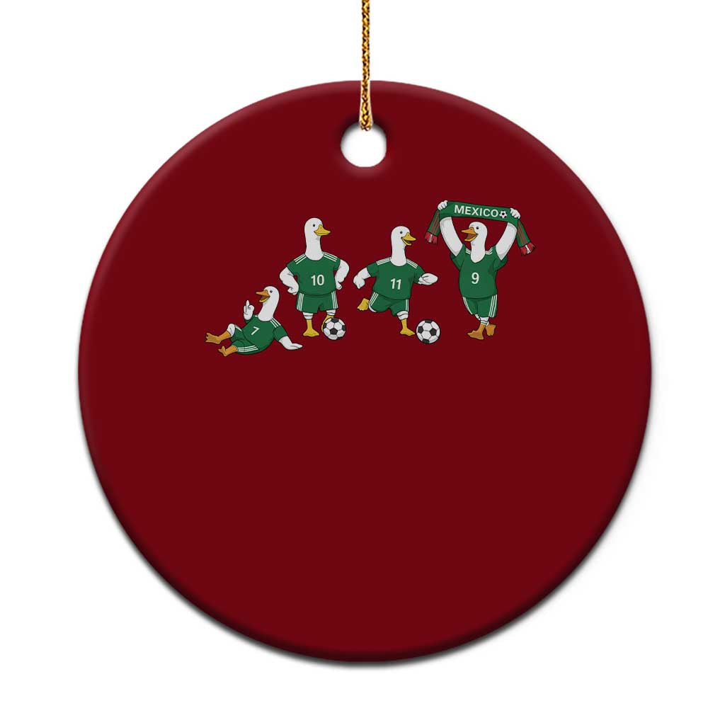 Funny Mexico Merlin the Duck Playing Soccer Graphic Ceramic Ornament Mexican Spirit Football Fans Cheer TS02 1pc Red Print Your Wear