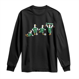 Funny Mexico Merlin the Duck Playing Soccer Graphic Long Sleeve Shirt Mexican Spirit Football Fans Cheer TS02 Black Print Your Wear