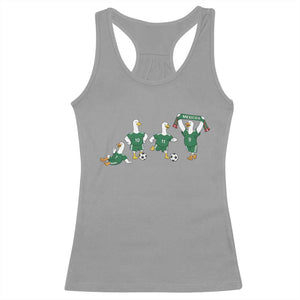 Funny Mexico Merlin the Duck Playing Soccer Graphic Racerback Tank Top Mexican Spirit Football Fans Cheer TS02 Sport Gray Print Your Wear
