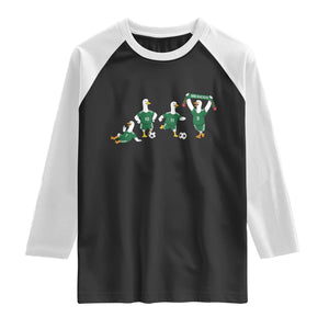 Funny Mexico Merlin the Duck Playing Soccer Graphic Raglan Shirt Mexican Spirit Football Fans Cheer TS02 Black White Print Your Wear