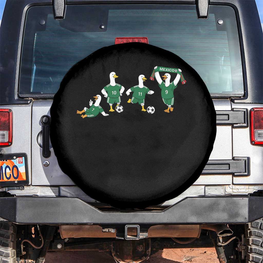 Funny Mexico Merlin the Duck Playing Soccer Graphic Spare Tire Cover Mexican Spirit Football Fans Cheer TS02 No hole Black Print Your Wear