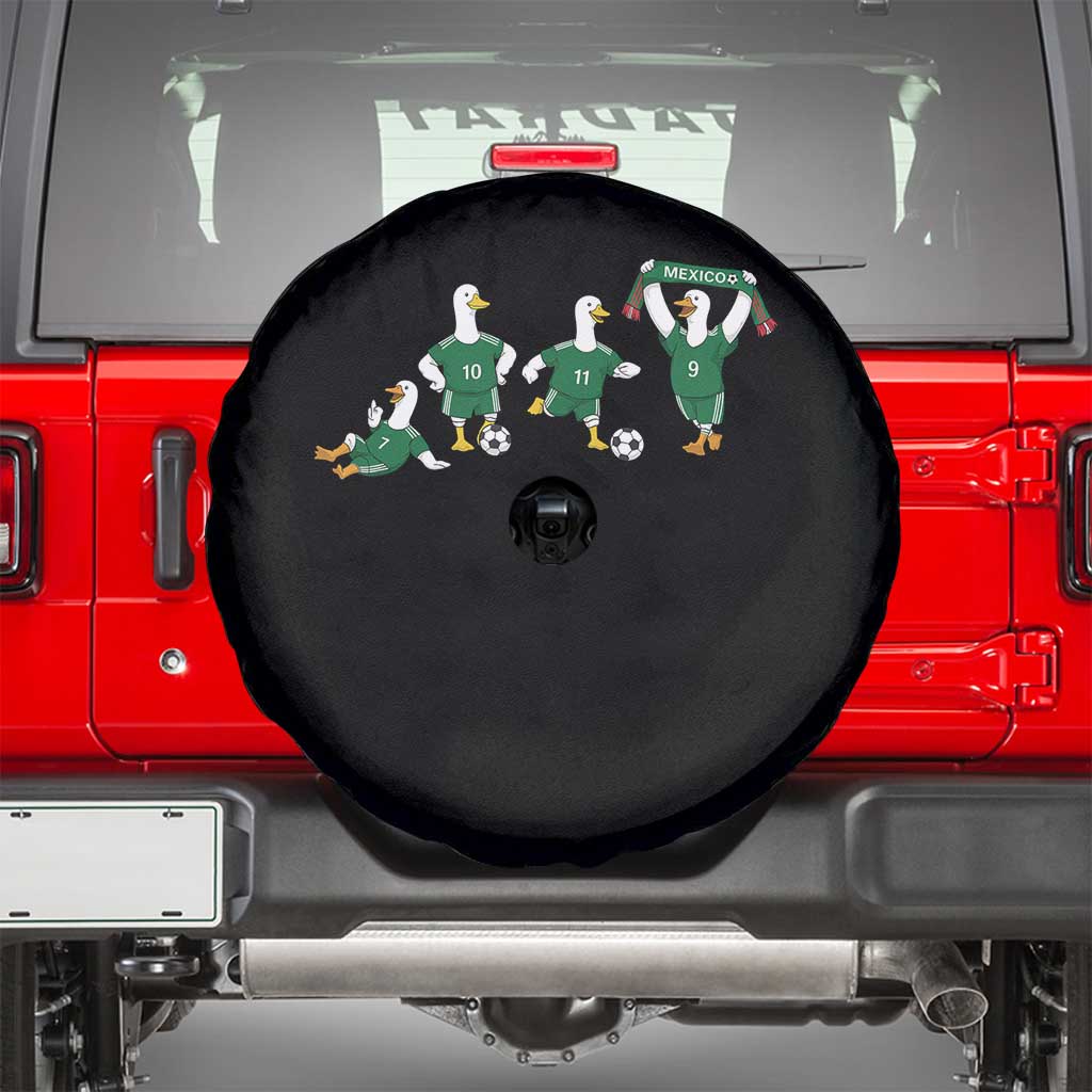 Funny Mexico Merlin the Duck Playing Soccer Graphic Spare Tire Cover Mexican Spirit Football Fans Cheer TS02 Black Print Your Wear