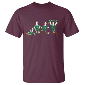 Funny Mexico Merlin the Duck Playing Soccer Graphic T Shirt Mexican Spirit Football Fans Cheer TS02 Maroon Print Your Wear