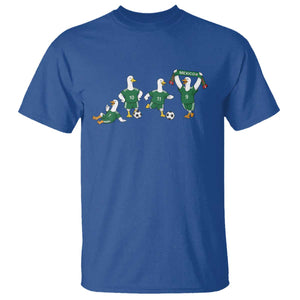 Funny Mexico Merlin the Duck Playing Soccer Graphic T Shirt Mexican Spirit Football Fans Cheer TS02 Royal Blue Print Your Wear