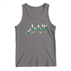 Funny Mexico Merlin the Duck Playing Soccer Graphic Tank Top Mexican Spirit Football Fans Cheer TS02 Deep Heather Print Your Wear