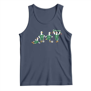 Funny Mexico Merlin the Duck Playing Soccer Graphic Tank Top Mexican Spirit Football Fans Cheer TS02 Navy Print Your Wear