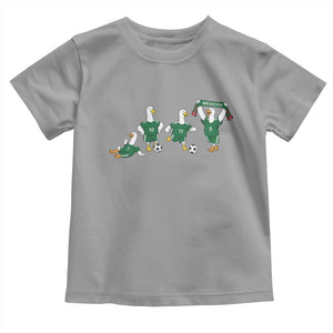 Funny Mexico Merlin the Duck Playing Soccer Graphic Toddler T Shirt Mexican Spirit Football Fans Cheer TS02 Sport Gray Print Your Wear