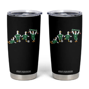 Funny Mexico Merlin the Duck Playing Soccer Graphic Tumbler Cup Mexican Spirit Football Fans Cheer TS02 Black Print Your Wear