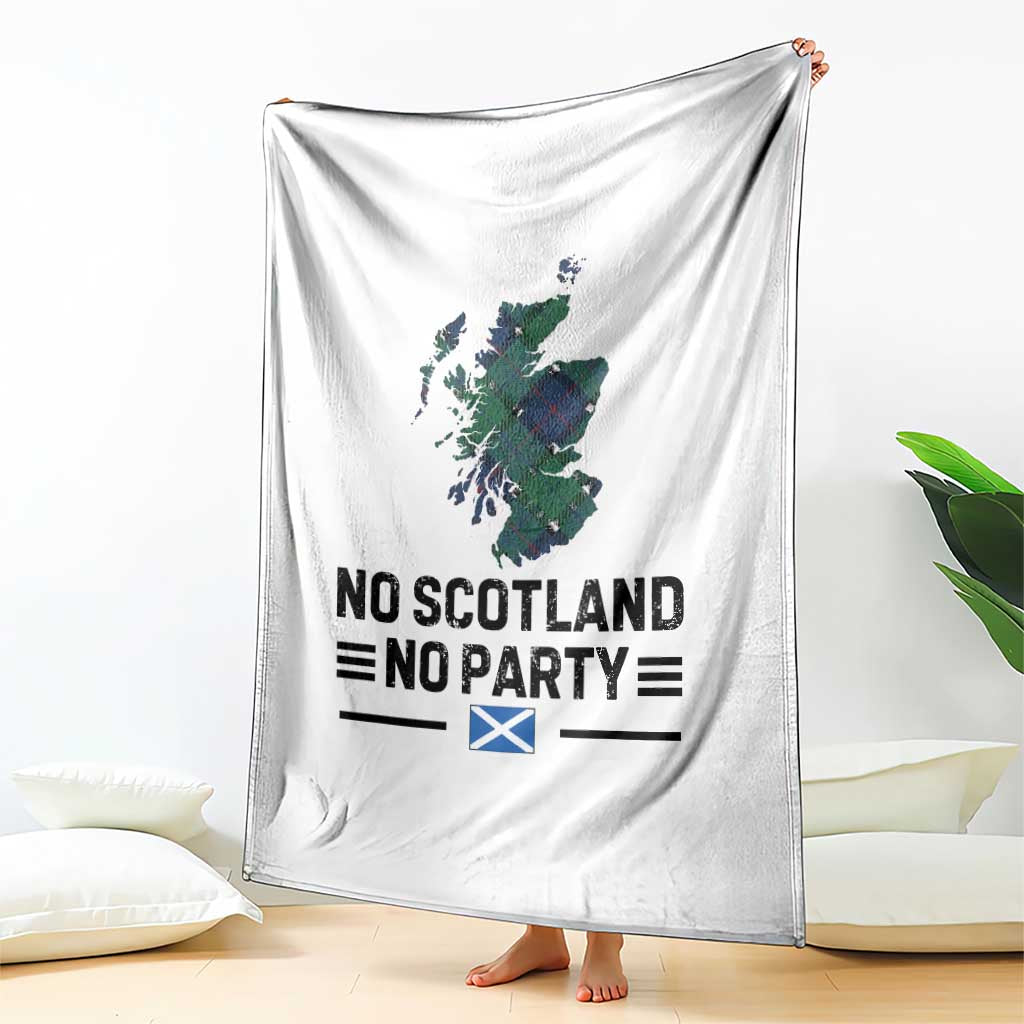 No Scotland No Party Tartan Plaid and Map Throw Blanket Vintage Scottish Football Supporter Sports Fans Spirit TS02 Print Your Wear