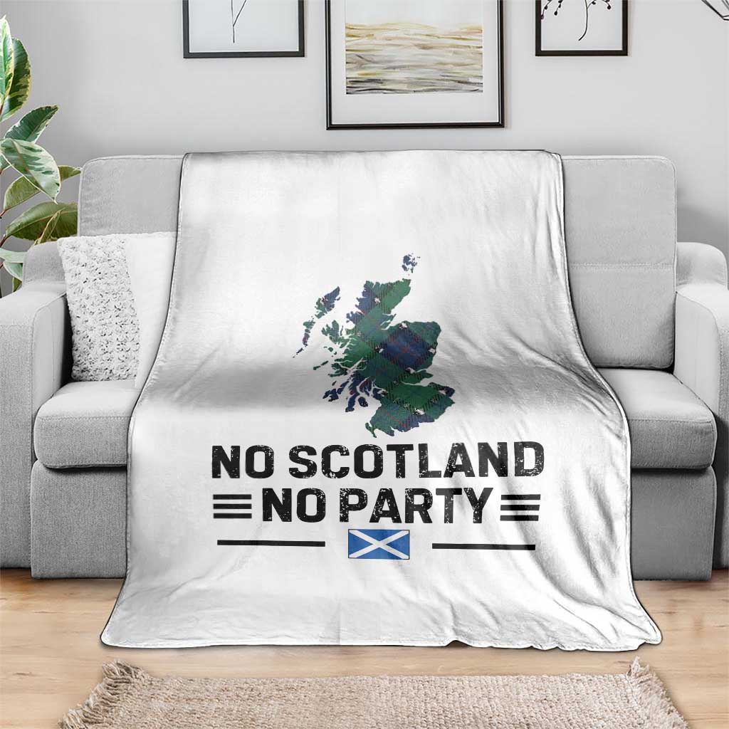 No Scotland No Party Tartan Plaid and Map Throw Blanket Vintage Scottish Football Supporter Sports Fans Spirit TS02 Print Your Wear