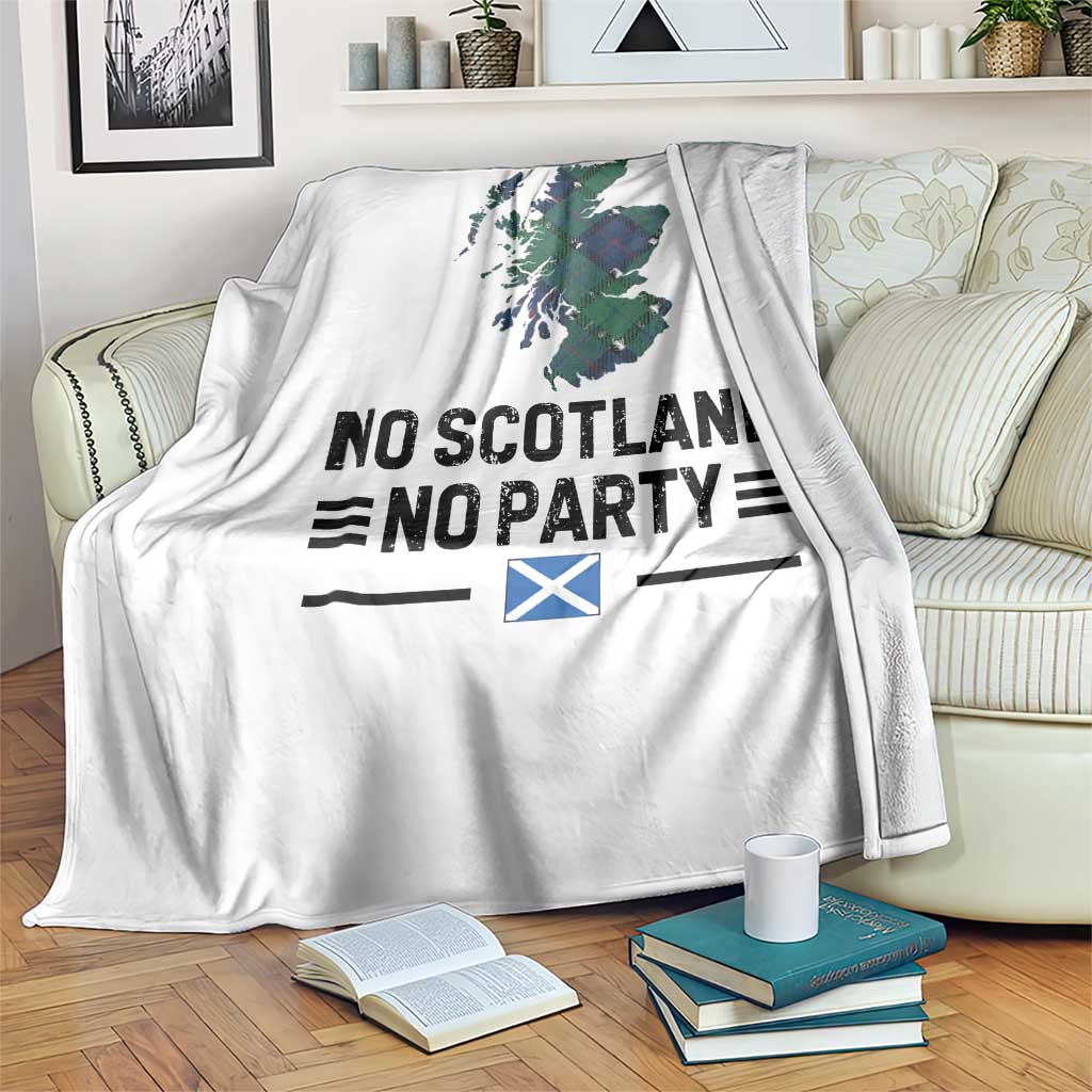 No Scotland No Party Tartan Plaid and Map Throw Blanket Vintage Scottish Football Supporter Sports Fans Spirit TS02 Print Your Wear
