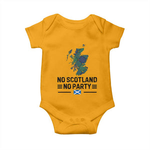 No Scotland No Party Tartan Plaid and Map Baby Onesie Vintage Scottish Football Supporter Sports Fans Spirit TS02 Gold Print Your Wear