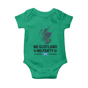 No Scotland No Party Tartan Plaid and Map Baby Onesie Vintage Scottish Football Supporter Sports Fans Spirit TS02 Irish Green Print Your Wear