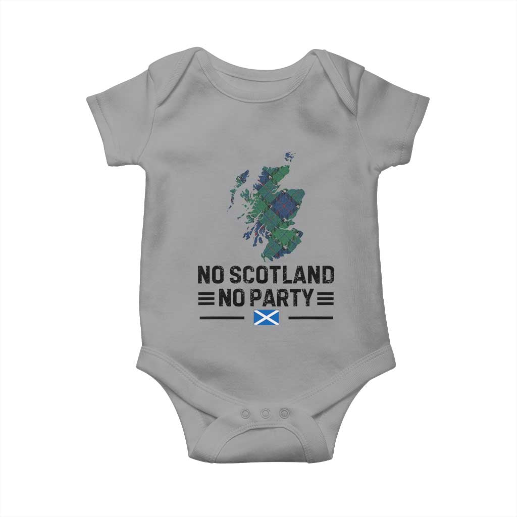 No Scotland No Party Tartan Plaid and Map Baby Onesie Vintage Scottish Football Supporter Sports Fans Spirit TS02 Sport Gray Print Your Wear