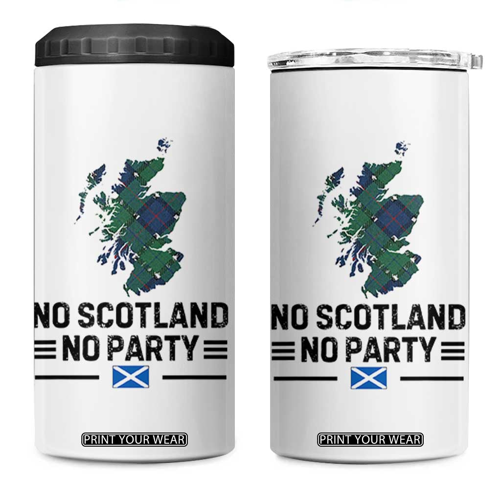 No Scotland No Party Tartan Plaid and Map 4 in 1 Can Cooler Tumbler Vintage Scottish Football Supporter Sports Fans Spirit TS02 One Size: 16 oz White Print Your Wear