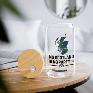No Scotland No Party Tartan Plaid and Map Glass Can Vintage Scottish Football Supporter Sports Fans Spirit TS02 Print Your Wear