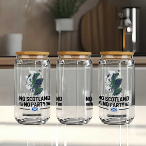 No Scotland No Party Tartan Plaid and Map Glass Can Vintage Scottish Football Supporter Sports Fans Spirit TS02 Print Your Wear
