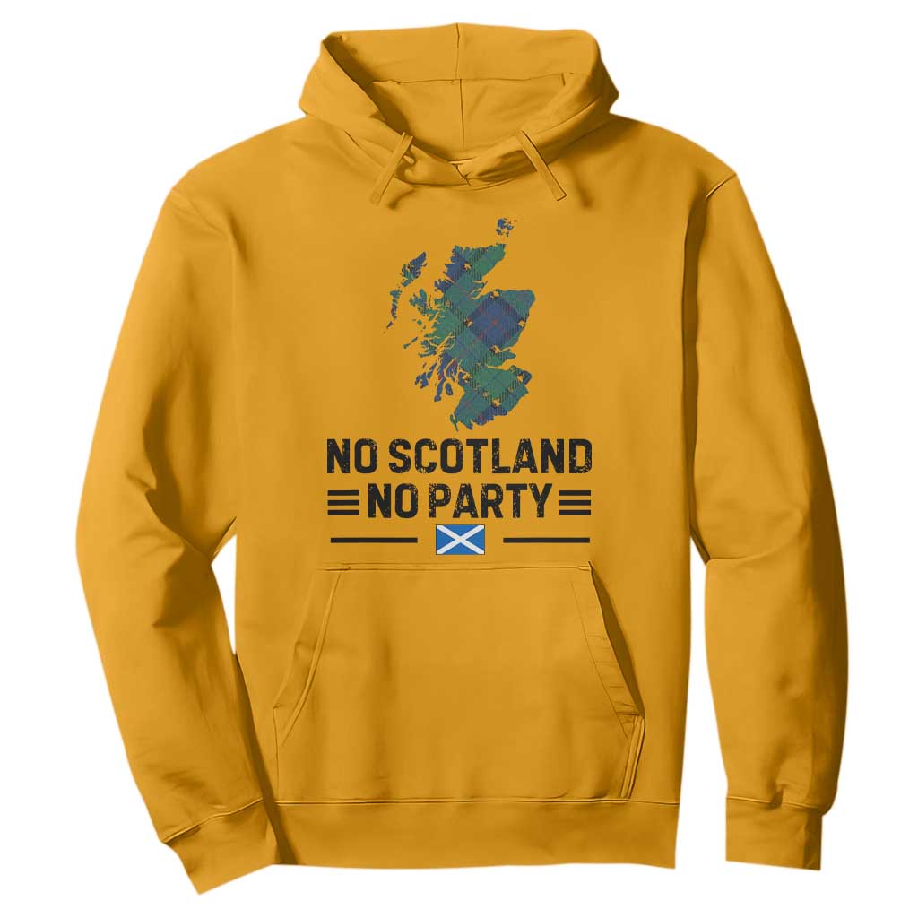 No Scotland No Party Tartan Plaid and Map Hoodie Vintage Scottish Football Supporter Sports Fans Spirit TS02 Gold Print Your Wear