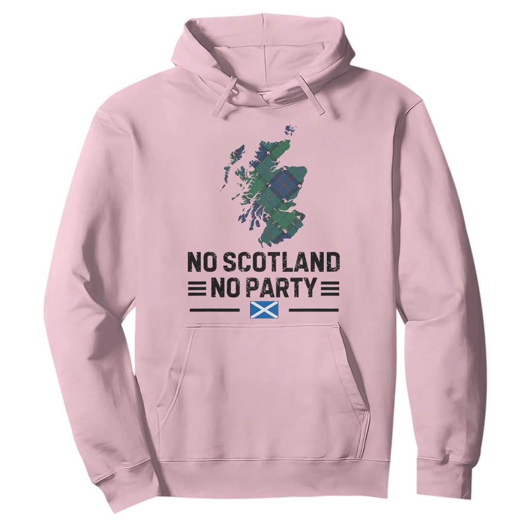 No Scotland No Party Tartan Plaid and Map Hoodie Vintage Scottish Football Supporter Sports Fans Spirit TS02 Light Pink Print Your Wear