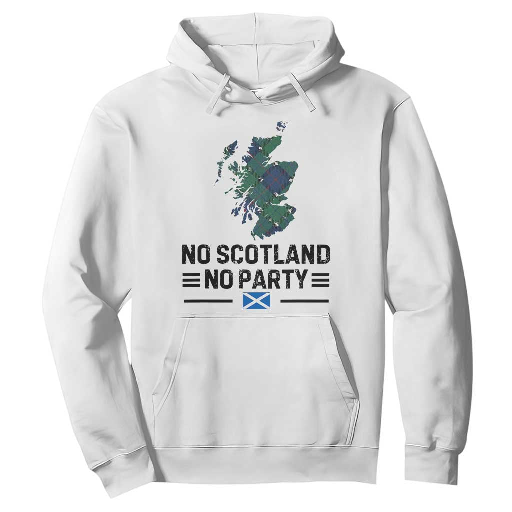 No Scotland No Party Tartan Plaid and Map Hoodie Vintage Scottish Football Supporter Sports Fans Spirit TS02 White Print Your Wear