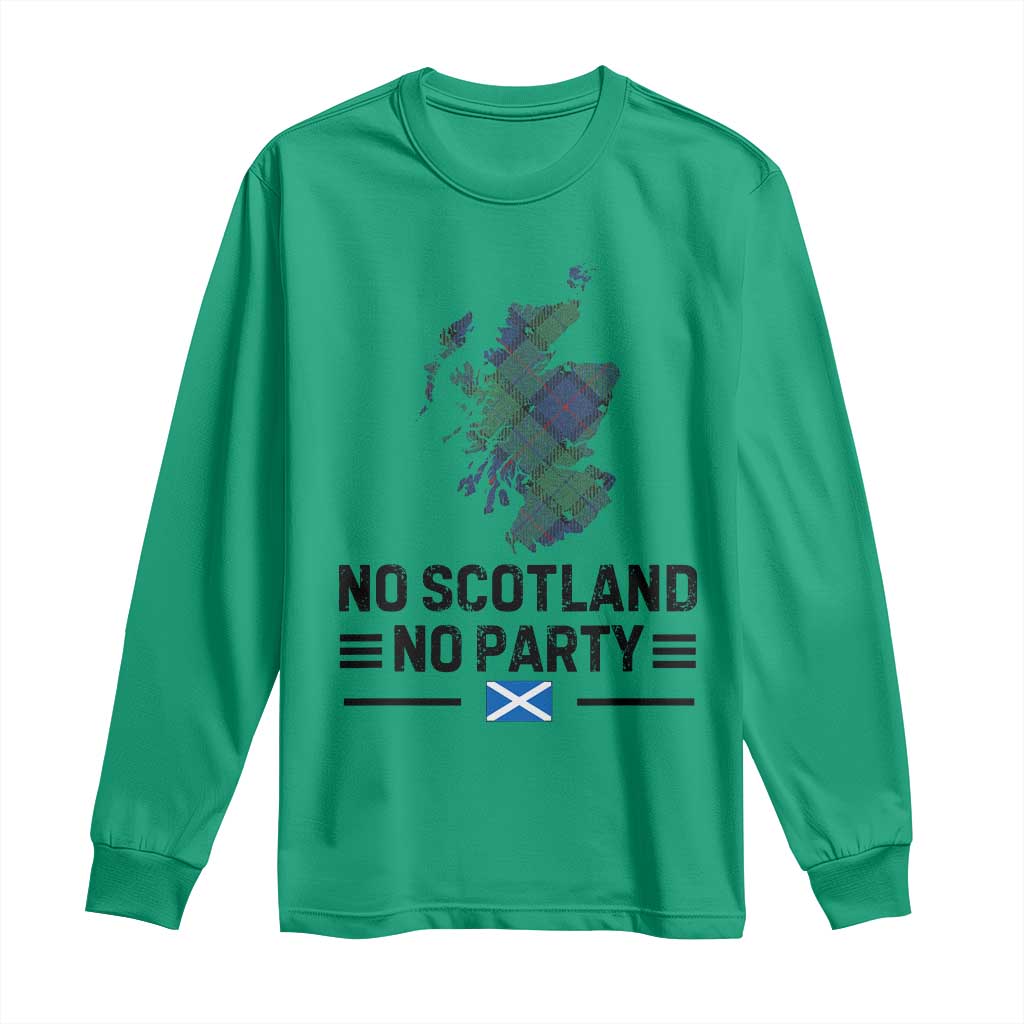 No Scotland No Party Tartan Plaid and Map Long Sleeve Shirt Vintage Scottish Football Supporter Sports Fans Spirit TS02 Irish Green Print Your Wear