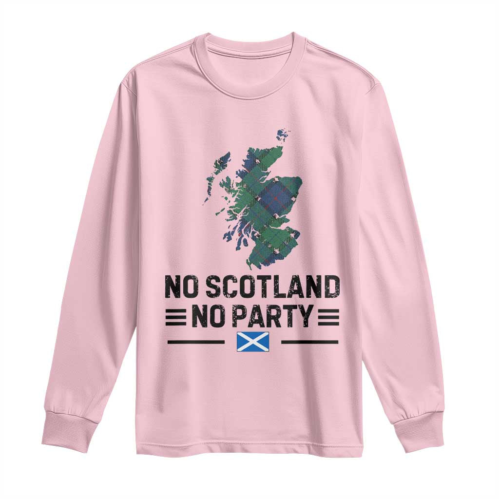 No Scotland No Party Tartan Plaid and Map Long Sleeve Shirt Vintage Scottish Football Supporter Sports Fans Spirit TS02 Light Pink Print Your Wear