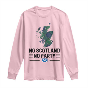 No Scotland No Party Tartan Plaid and Map Long Sleeve Shirt Vintage Scottish Football Supporter Sports Fans Spirit TS02 Light Pink Print Your Wear