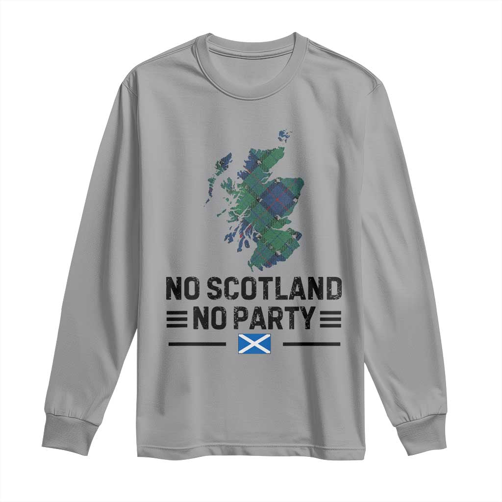 No Scotland No Party Tartan Plaid and Map Long Sleeve Shirt Vintage Scottish Football Supporter Sports Fans Spirit TS02 Sport Gray Print Your Wear