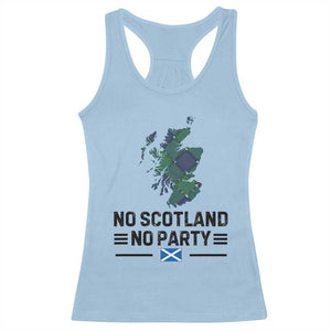 No Scotland No Party Tartan Plaid and Map Racerback Tank Top Vintage Scottish Football Supporter Sports Fans Spirit TS02 Light Blue Print Your Wear
