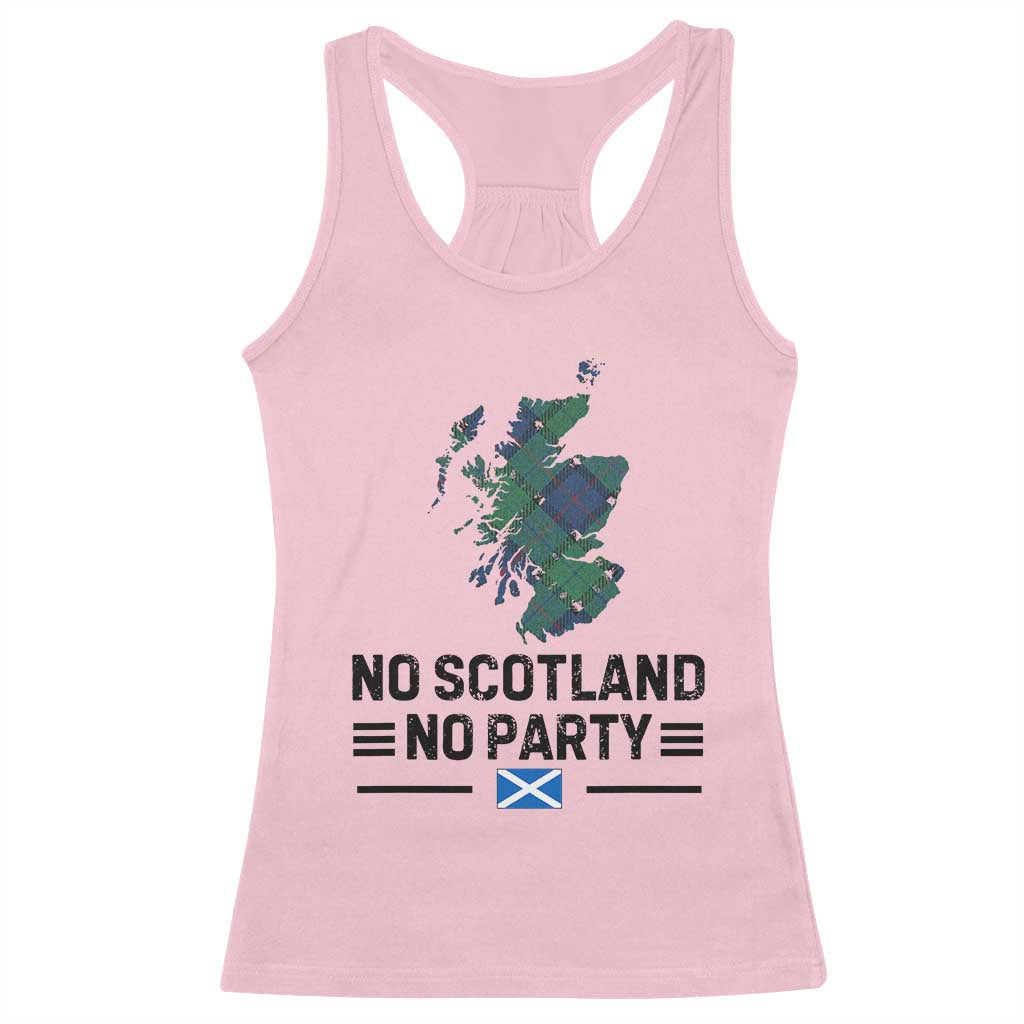 No Scotland No Party Tartan Plaid and Map Racerback Tank Top Vintage Scottish Football Supporter Sports Fans Spirit TS02 Light Pink Print Your Wear