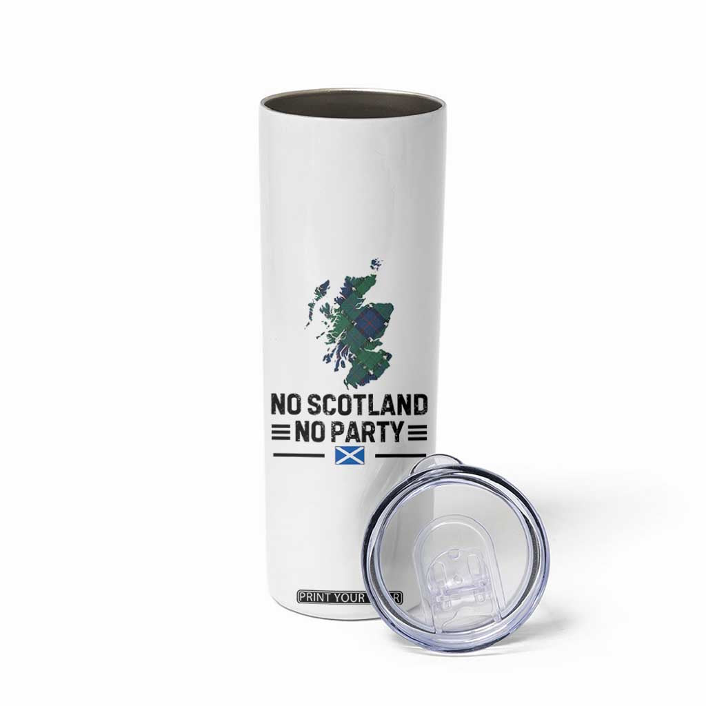 No Scotland No Party Tartan Plaid and Map Skinny Tumbler Vintage Scottish Football Supporter Sports Fans Spirit TS02 Print Your Wear